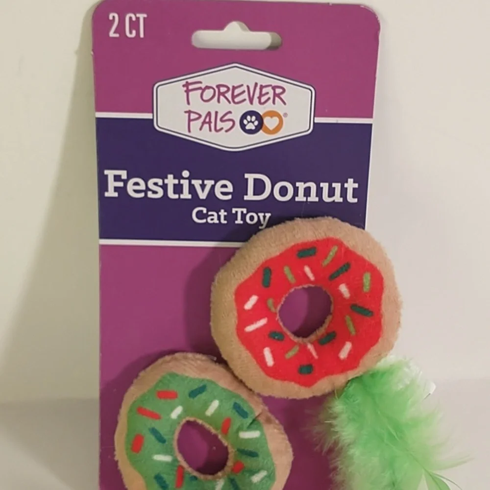 Forever Pals Cat Toys Festive Donut and Furry Mice - Picture 5 of 7